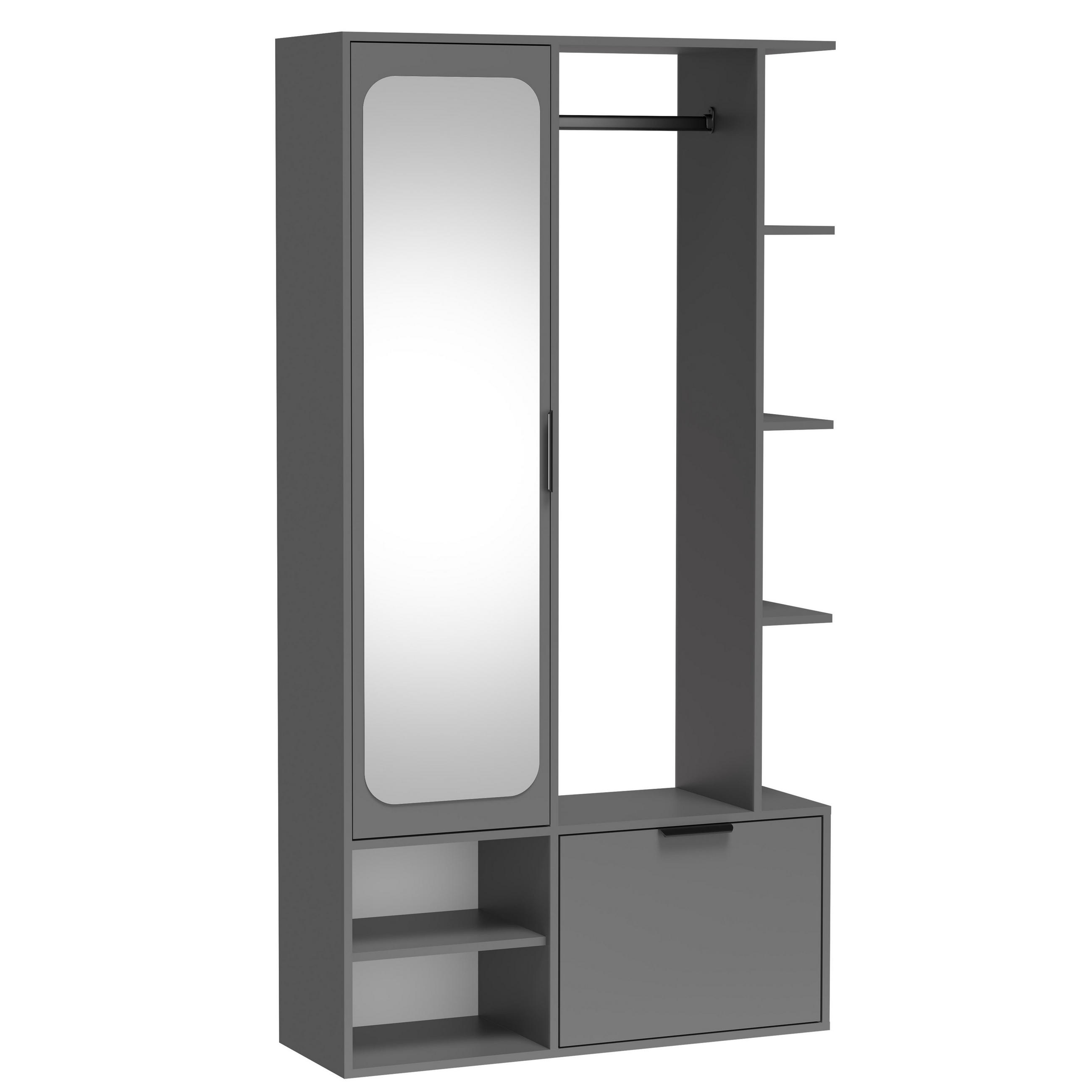 AX Living Garderobenschrank Grau 100x189.4x33 cm