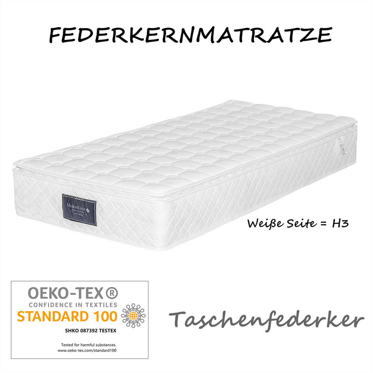 POLSTERBETT 90/200 cm in Grau mit Matratze - Grau, Holz/Textil (90/200cm) - KOMHTOM