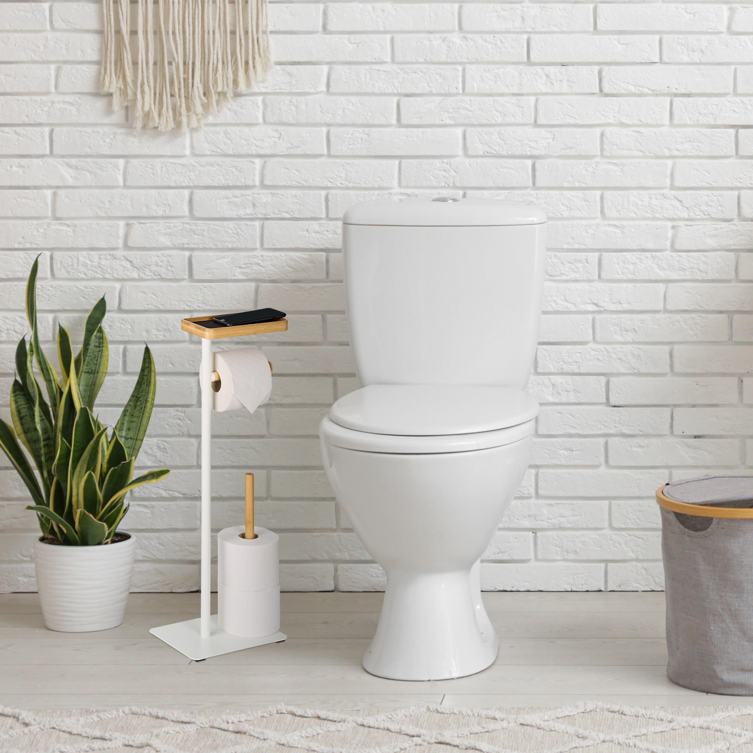 TOILETTENPAPIERHALTER - Multicolor, Holz/Kunststoff (23/65/18cm) - Relaxdays