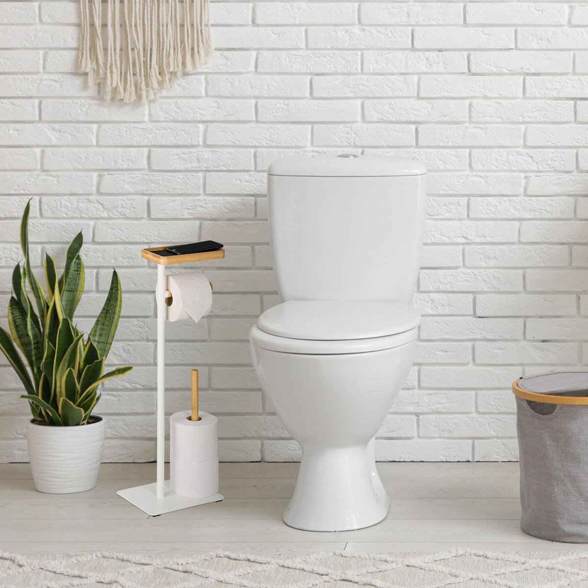 TOILETTENPAPIERHALTER - Multicolor, Holz/Kunststoff (23/65/18cm) - Relaxdays