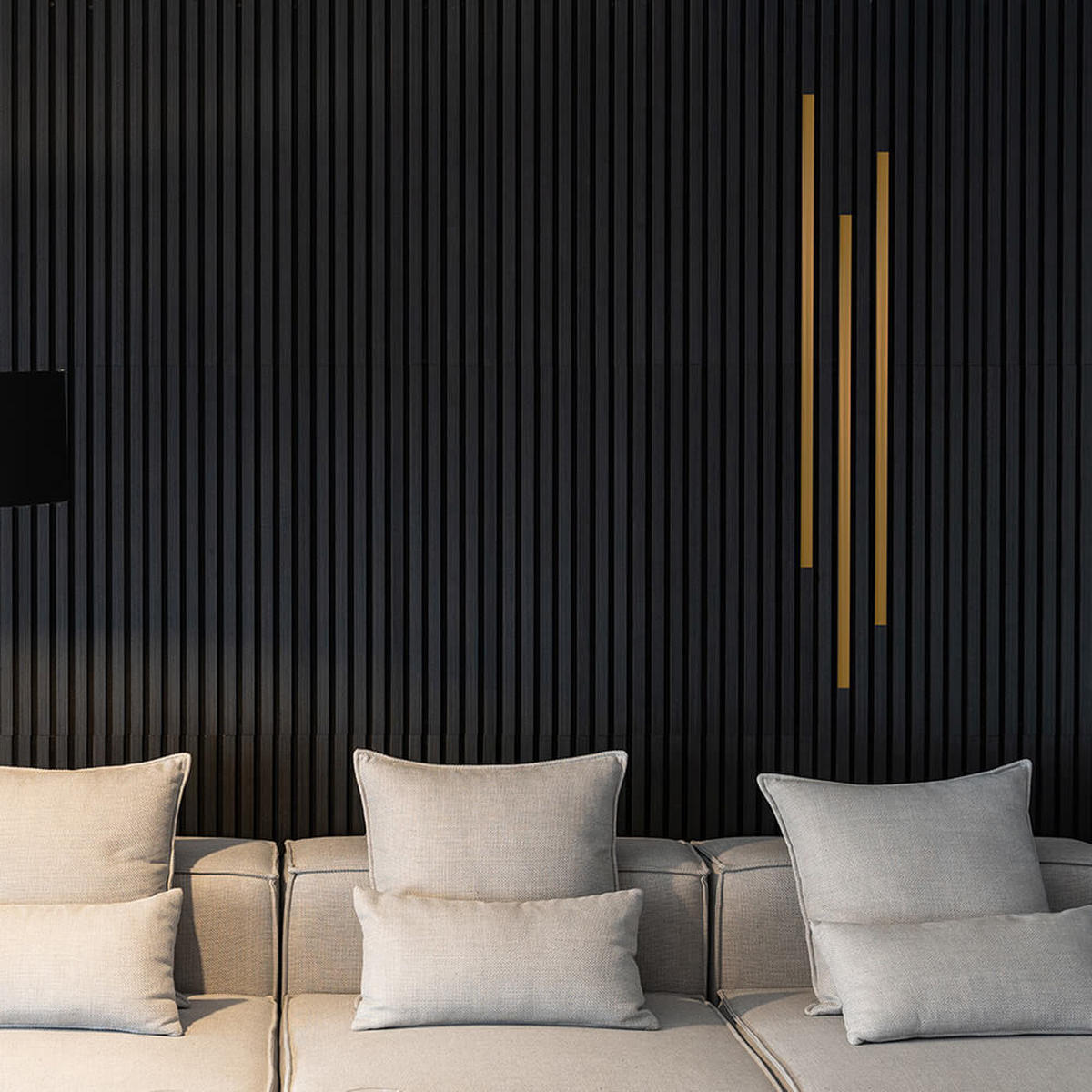 DEKOLEISTE für Akustikpaneel FIRE 3er Set - 110 cm - Goldfarben, Metall (110/1.3/2.7cm) - Home Deluxe
