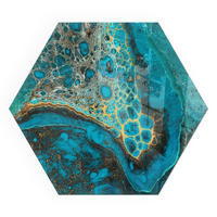 GLASPLATTE für Kamin h40 cm - Türkis, Glas (40/40/0.4cm) - TULUP