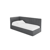 EINZELLBETT Jugendbett mit Bettkasten, Rechts - TULY 100x200 Dunkelgrau - Schieferfarben, Holzwerkstoff/Textil (100/200cm) - ALTDECOR