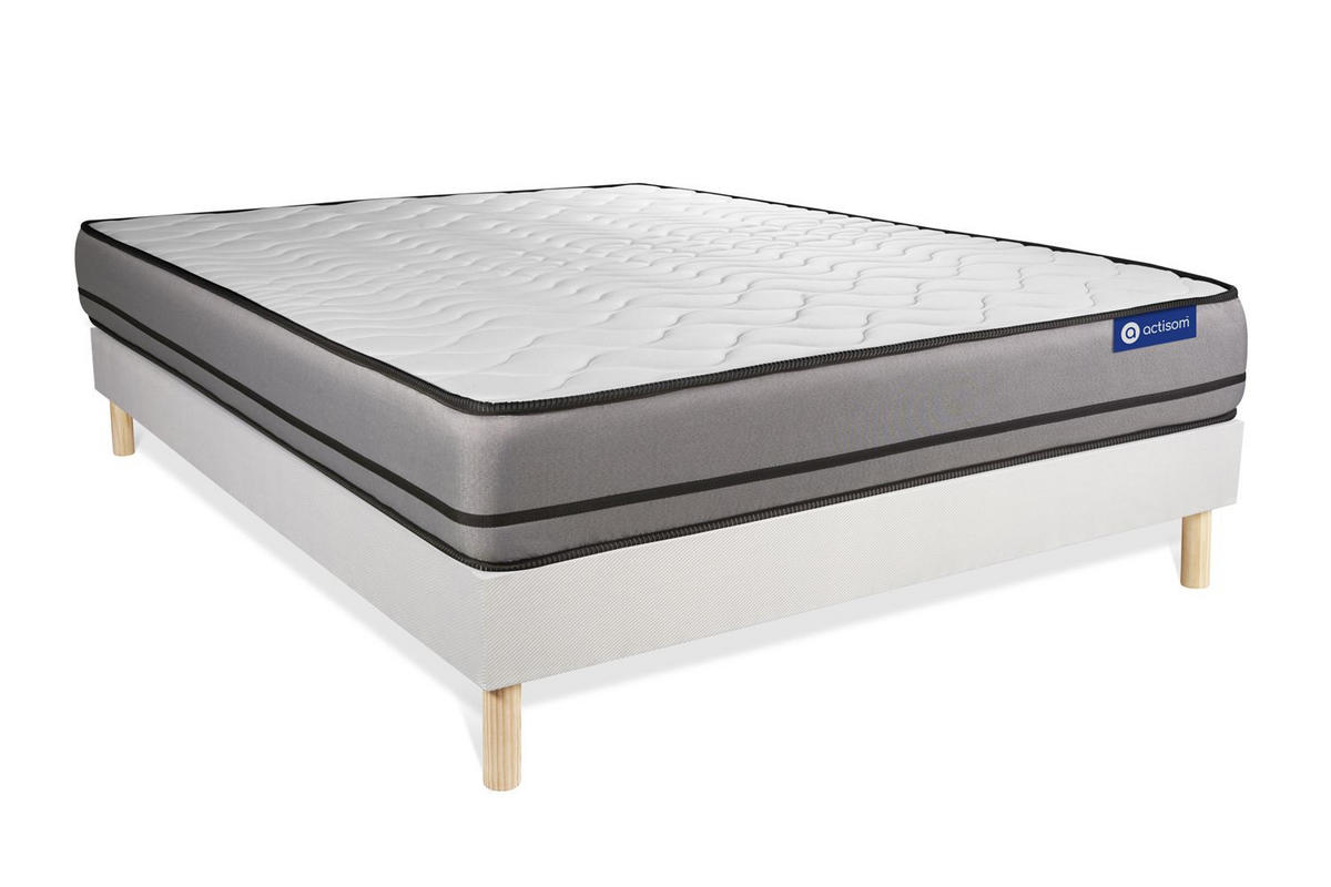 BETT Actimemo night Memory-Schaum 160 x 200 cm h4 - Kit Bettgestell Weiß - Beige/Weiß, Holz (160/200cm) - ACTISOM