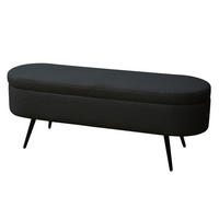 SITZBANK IVY mit Teddystoff - Schwarz, Textil (118/45/40cm) - SVITA