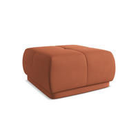 POUF Chenille Stoff Orange - Terra cotta/Schwarz, Kunststoff/Textil (60/35/60cm) - Makamii