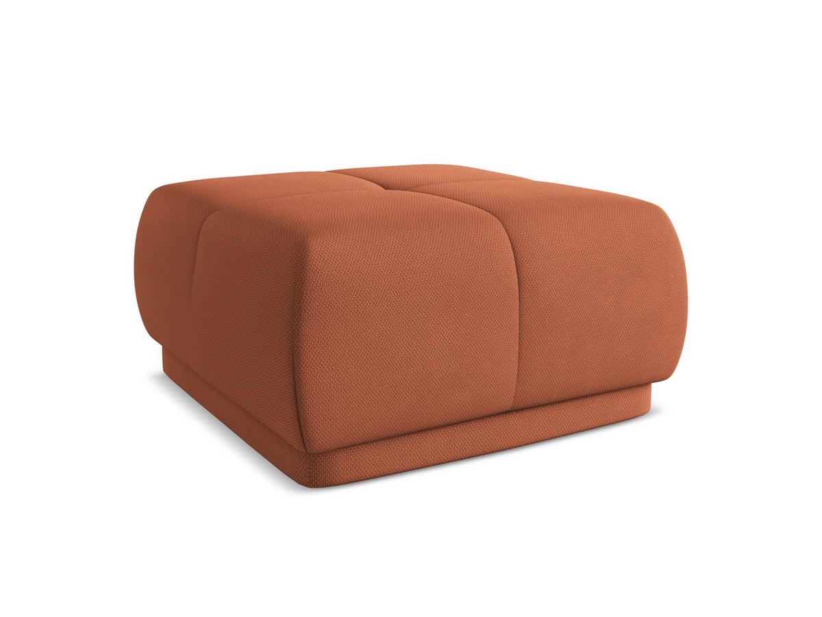 POUF Chenille Stoff Orange - Terra cotta/Schwarz, Kunststoff/Textil (60/35/60cm) - Makamii