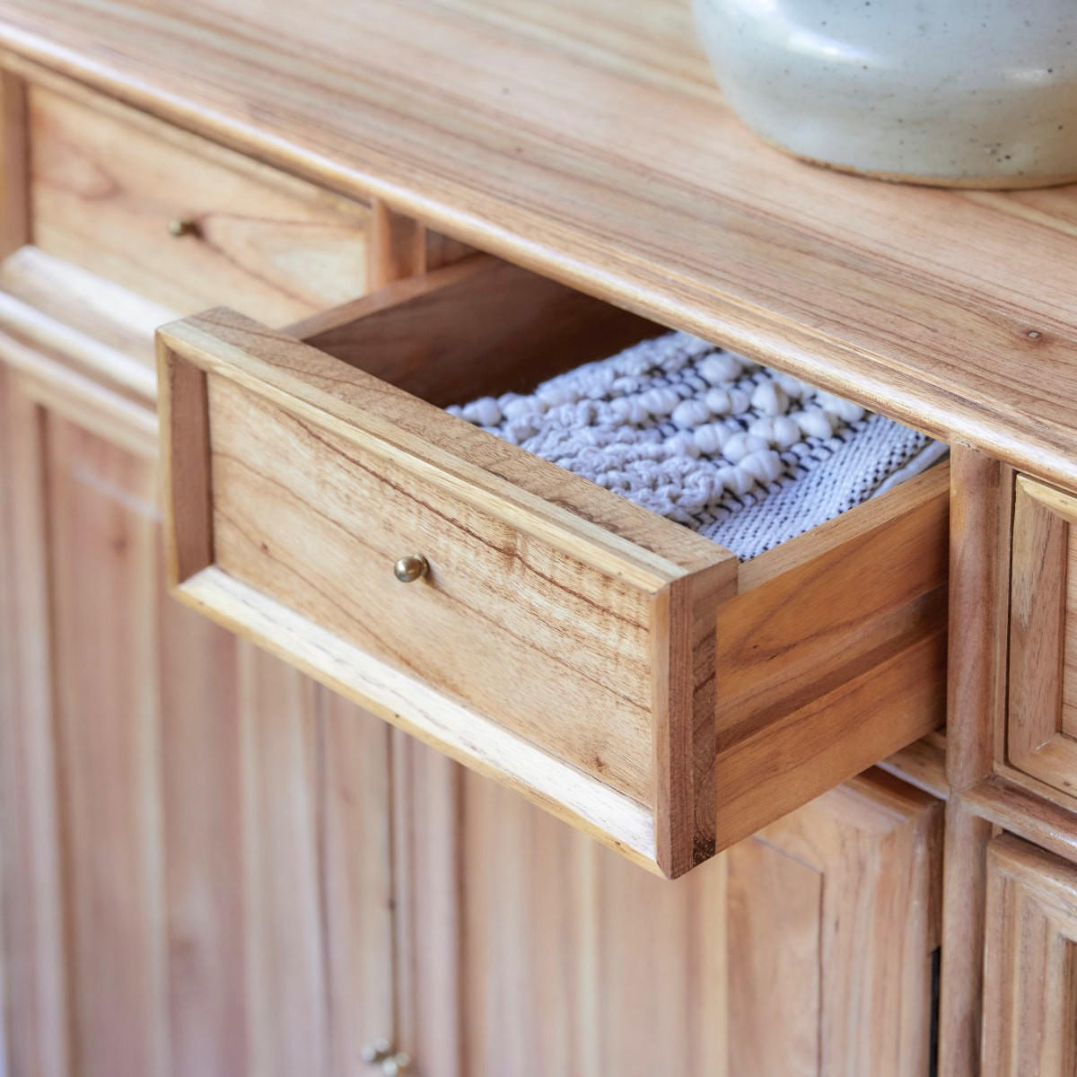 SIDEBOARD Alex Natur aus Helles Mindiholz - Naturfarben, Holz (120/85/41cm) - Tikamoon