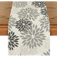 TISCHLÄUFER Blumen Grau 40 x 180 cm - Multicolor, Textil (180/40/1.5cm)