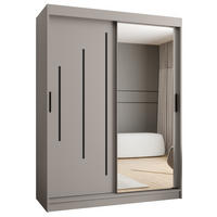 ŠATNÍ skříň s posuvnými dveřmi 200/150/62 2dveřová - černá/kašmírová, dřevo/plast (150/200/62cm)