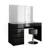 SCHMINKTISCH Sherry Schwarz/Gold 120 cm mit LED Beleuchtung und Hocker - Goldfarben/Schwarz, Holzwerkstoff (120/75/55cm) - Vicco