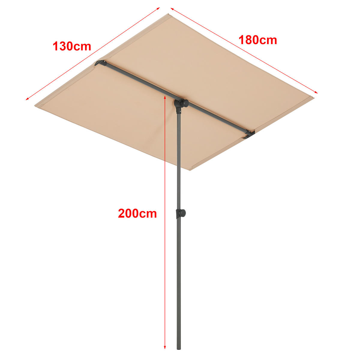 SONNENSCHIRM Carsoli - Sandfarben, Textil/Metall (180/130cm) - pro.tec