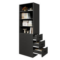 HIGHBOARD 60/180/38 cm Schwarz aus Spanplatte mit Seitenschubladen - Schwarz, Holzwerkstoff (38/180/60cm) - OKMYHOME