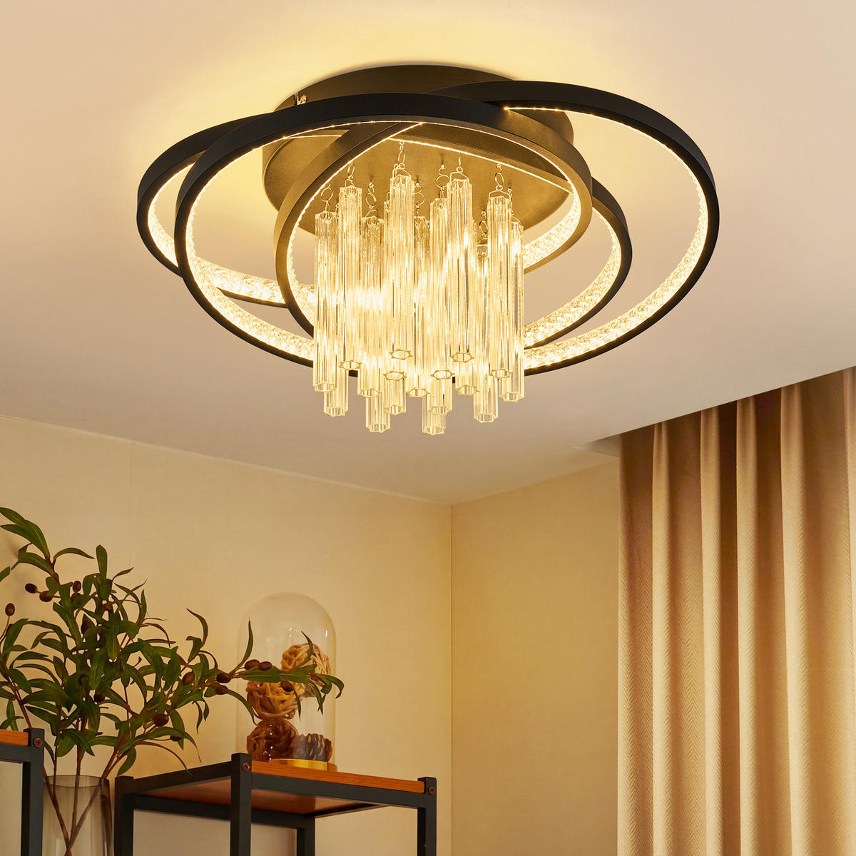 LED DECKENLEUCHTE Nixalin 48/25/20 cm - Schwarz, Metall (48/25/20cm) - ZMH