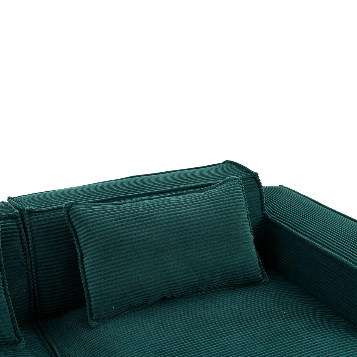 ECKSCHLAFSOFA L-/U-/2-er Sofa mit Schlaffunktion,Modulsofa,Cord,Grün - Grün, Textil (129/233cm) - LVHOM