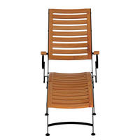 GARTENLIEGE - Akazie massiv / Stahl - Akazie / Schwarz - Schwarz/Akaziefarben, Holz/Metall (65/90/136cm) - home24