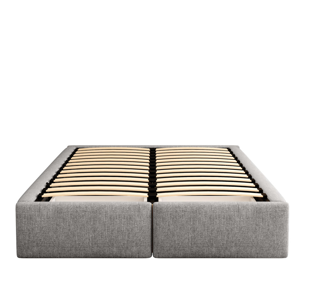 ČALÚNENÁ posteľ z MDF a poťahu z bavlny a ľanu 140x200 cm sivá s hydraulickým úložným priestorom a 2 zásuvkami - sivá, textil (140/200cm) - Modfu