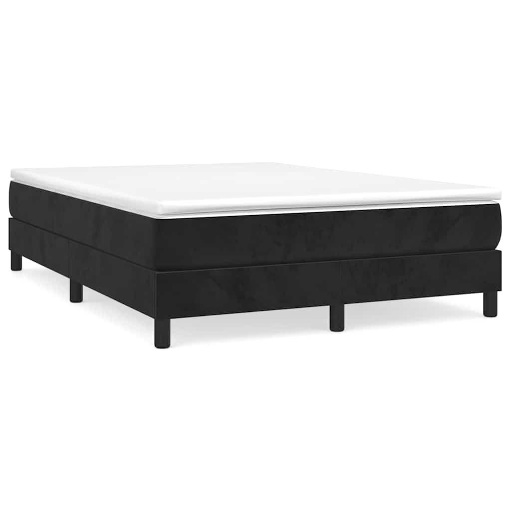 BOXSPRINGBETT 140/200 Cm Schwarz Samt - Schwarz, Textil (140/203cm) - vidaXL