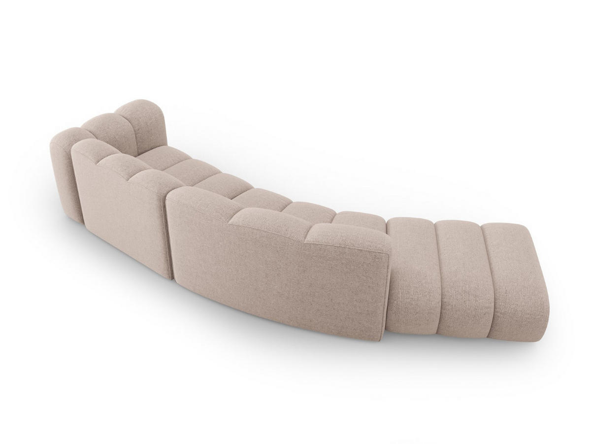 SOFA modular links Lupine aus Chenille-Stoff beige 5 Sitzplätze - Beige, Textil (166/70/335cm) - Micadoni
