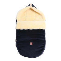 LAMMFELL-FUSSSACK Filius Cord, dark blue sea - Dunkelblau, Fell (46/6/100cm) - Kaiserbaby