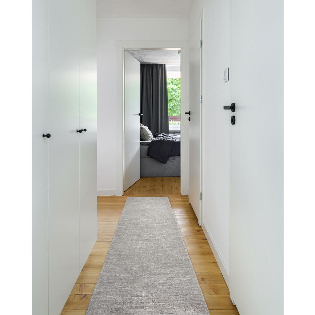 Thumbnail - rugsX Läufer, Grau, Textil, Freiform, 90x440 cm, Teppiche & Böden, Teppiche, Teppichläufer