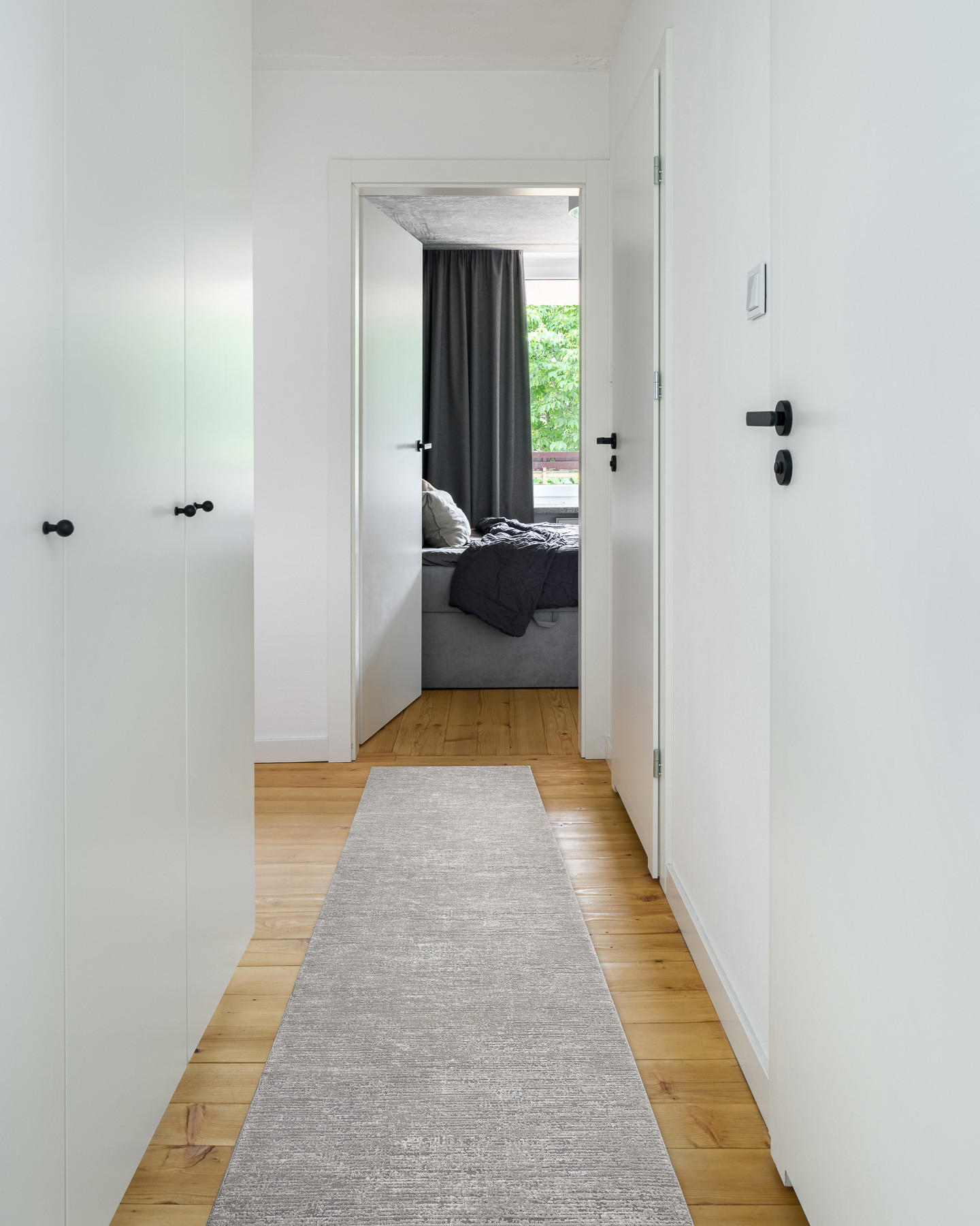 Thumbnail - rugsX Läufer, Grau, Textil, Freiform, 90x490 cm, Teppiche & Böden, Teppiche, Teppichläufer