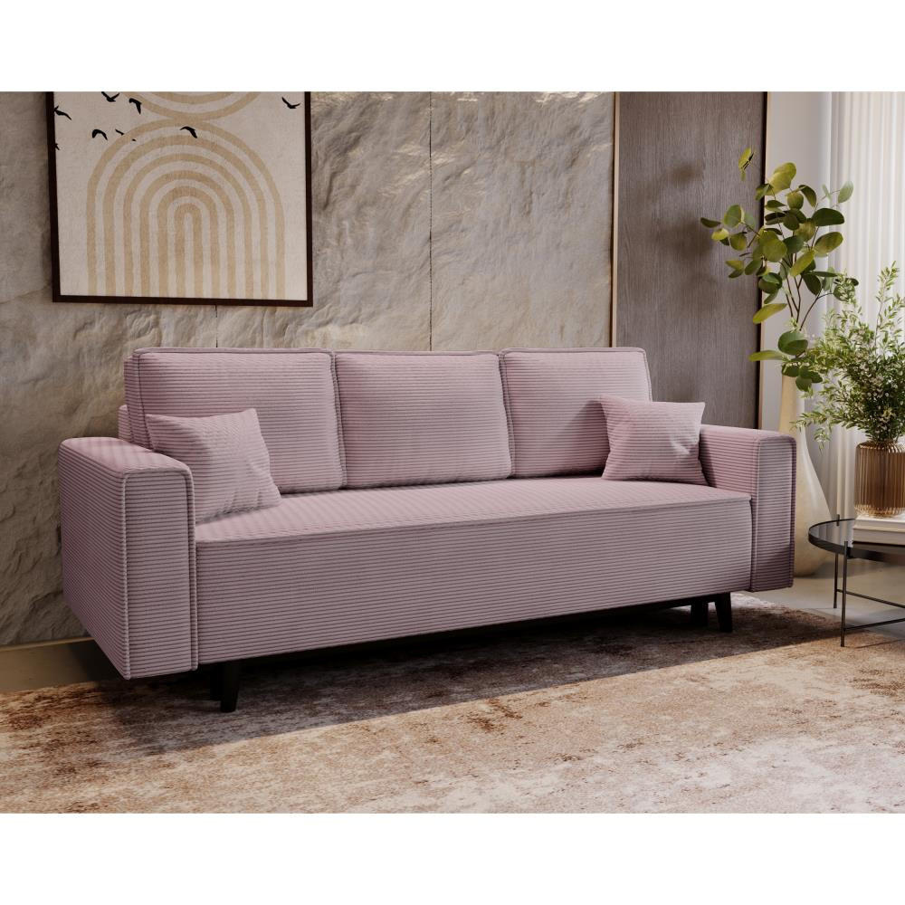 3-SITZER SOFA Monte mit Schlaffunktion rosa - Rosa, Textil (225/73/95cm) - Beautysofa