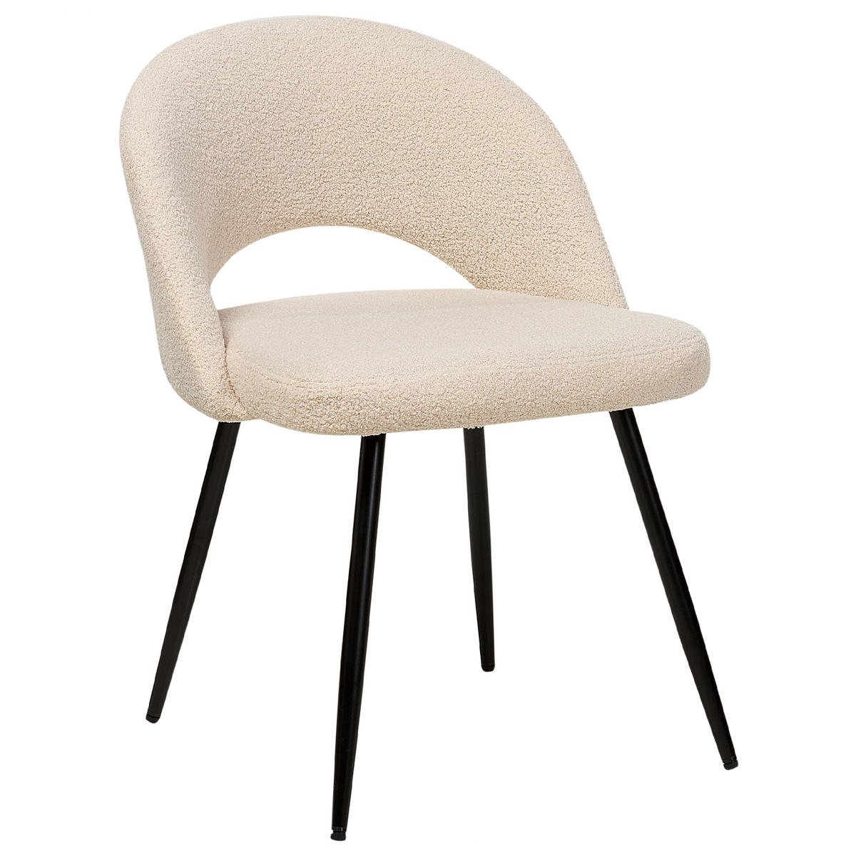ESSZIMMERSTUHL 2er-Set Polyester Beige Onaga - Beige, Textil/Metall (45/77/46cm) - Beliani