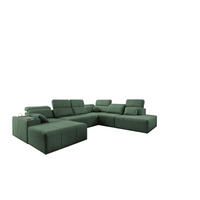 ECKSOFA Multifunktional Mindy X Stoff Verita Grün Links - Grün, Holz (300/359cm) - Kaiser Möbel