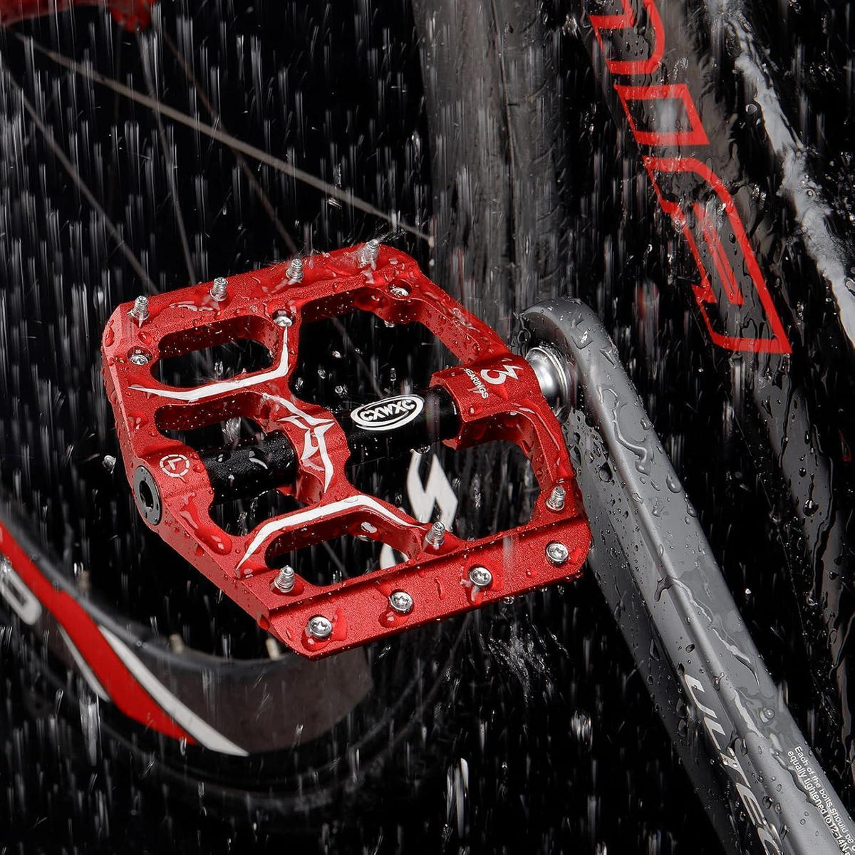 FAHRRADPEDALE Aluminiumlegierung Rot 3 Lager - Rot, Metall (10.5/1.5/10.6cm)