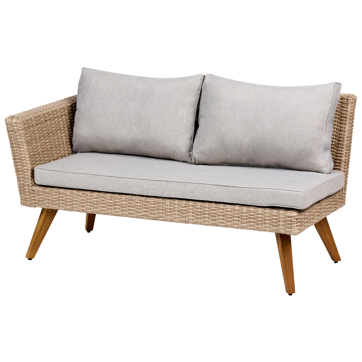 GARTEN-ECKSOFA mit Tisch 6-Sitzer Polyrattan Grau Vittoria - Dunkelgrau/Braun, Kunststoff - Beliani