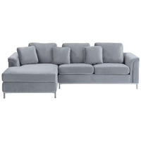 4-SITZER-ECKSOFA Polyester Grau linksseitig Oslo - Hellgrau, Textil (270/151cm) - Beliani
