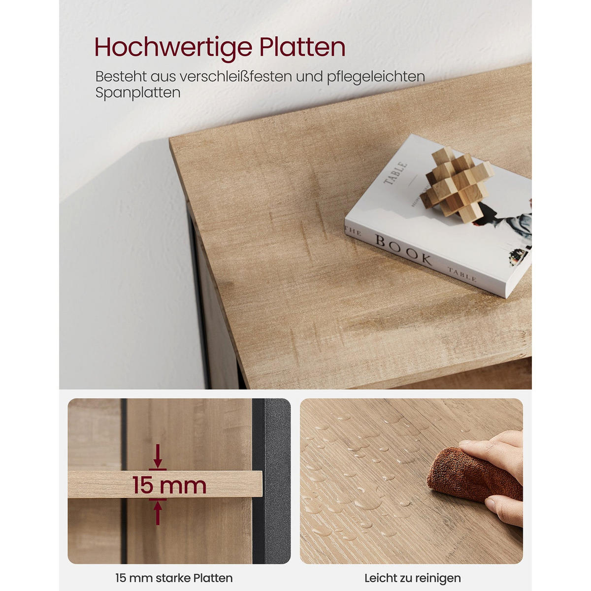 KÜCHENSCHRANK PARIS - Braun, Holzwerkstoff (60/124.5/35cm) - Hansiro