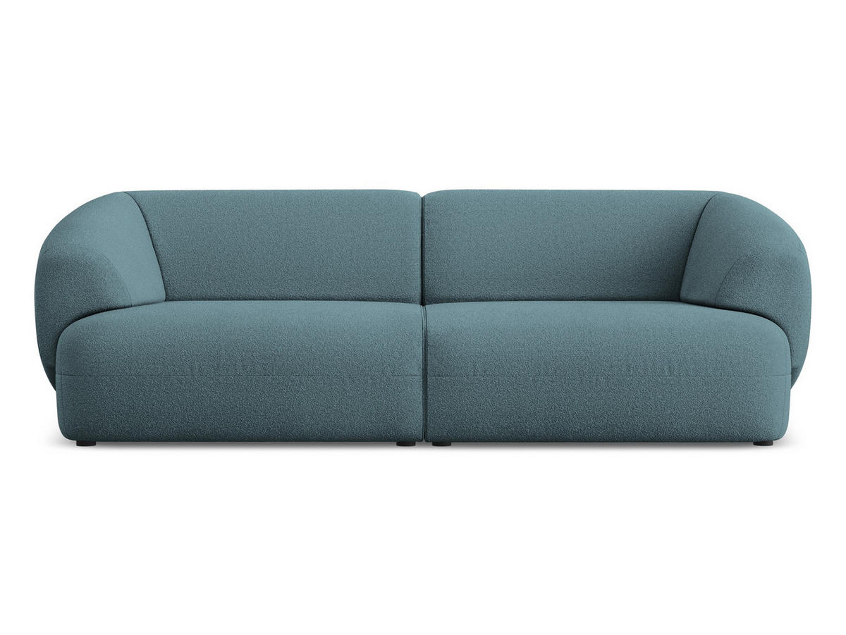 4-SITZER-SOFA Bouclé Stoff Blau - Blau/Blaugrau, Kunststoff/Textil (232/81/98cm) - Makamii