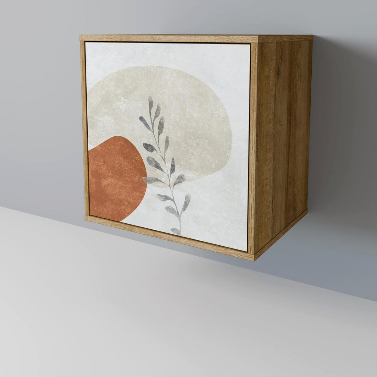 SIDEBOARD TRANQUIL TWIG, Eichefarben, 57,5x42x77,5 cm, Schräge Buchenholzfüße - Eichefarben/Buchefarben, Holzwerkstoff/Buchenholz (57.5/77.5/42cm) - SpaceRebels