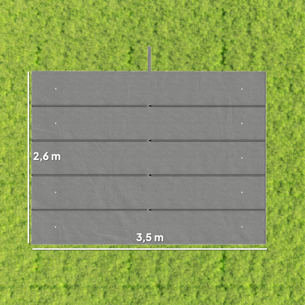 ERSATZDACH für 4 x 3 m Pergola, wasserdicht einziehbar Welle Überdachung - Hellgrau, Textil (260/6/350cm) - Outsunny