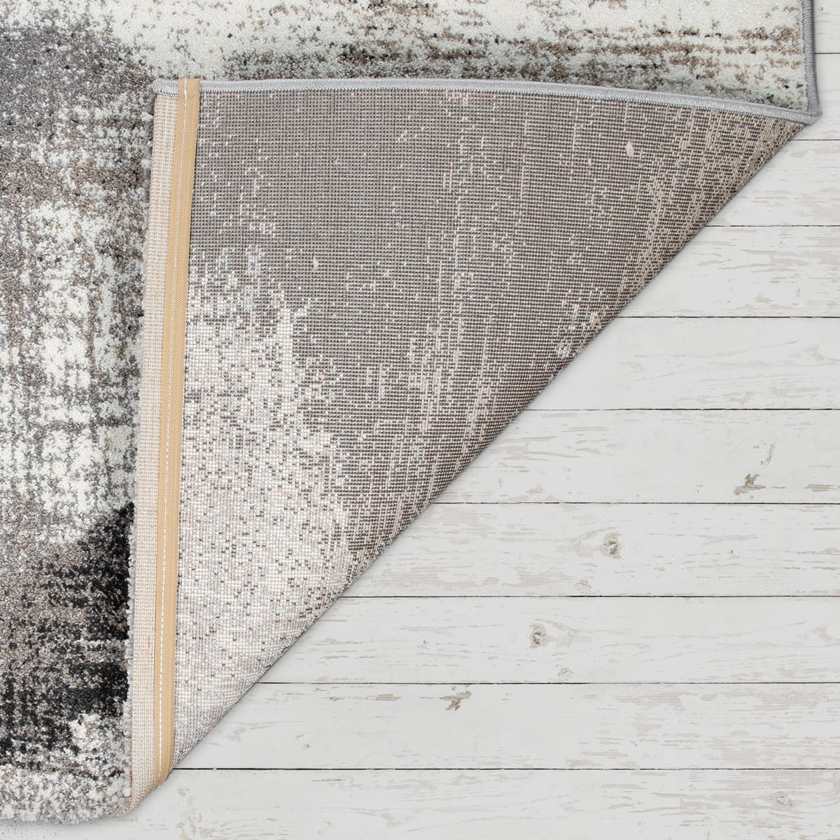 TEPPICH Kurzflor Farbverlauf Wohnzimmer schmutzabweisend Grau Rechteckig 200x290 - Grau, Textil (200/290cm) - KADIMA DESIGN