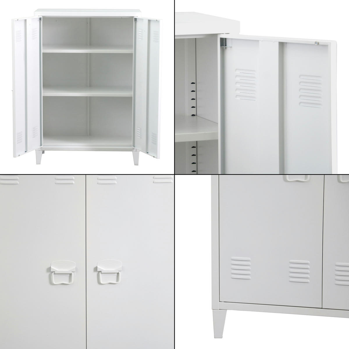 METALLSCHRANK Oripää - Weiß, Metall (75/110/33cm) - [en.casa]