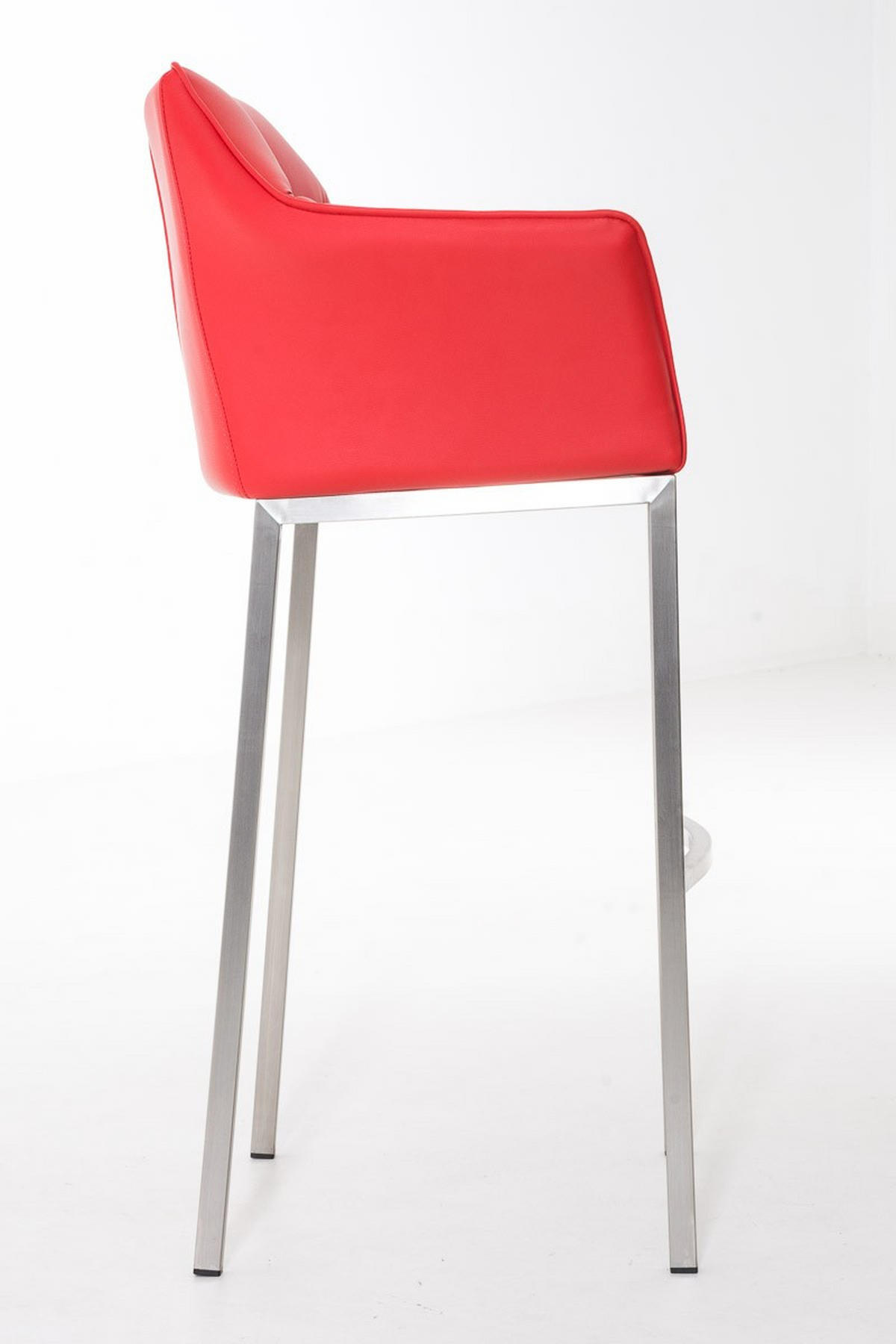 BARHOCKER Damaso 110x64x48 cm rot - Rot, Leder (64/110/48cm) - furnicato