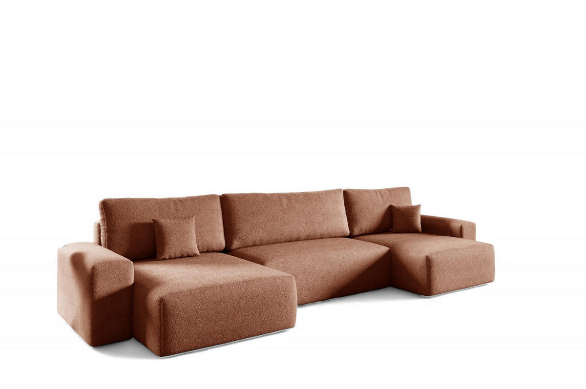 WOHNLANDSCHAFT Arona - Braun, Holzwerkstoff/Textil (398/70/148cm) - Fun Möbel