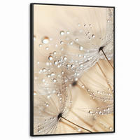 LEINWAND Bilder mit Rahmen - Löwenzahn - Abstrakt - Natur - Beige - 100x150 - Braun, Textil (100/150cm) - MuchoWow