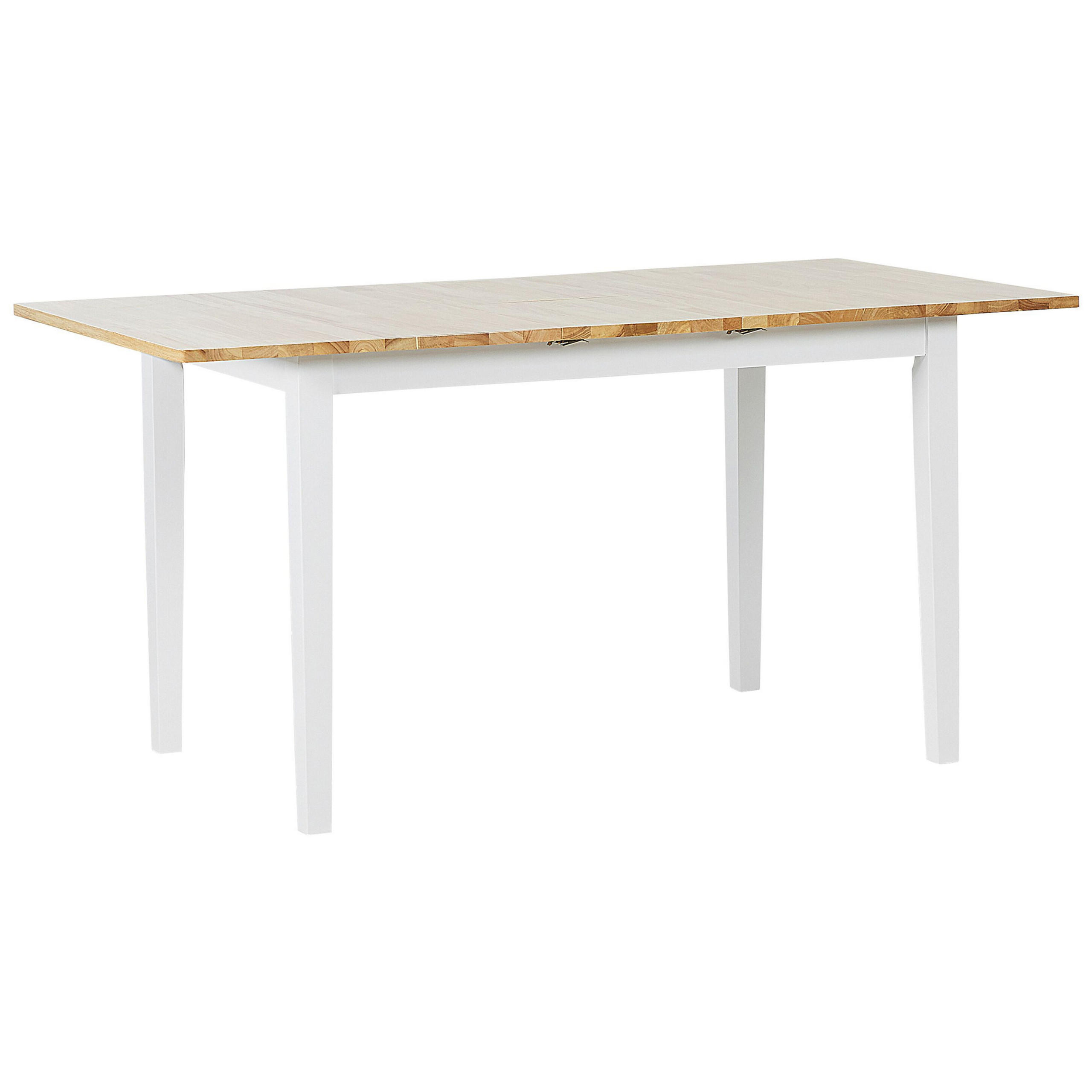 ESSZIMMERTISCH 120-150/80/74 cm Hellbraun, Weiß Rechteckig Houston - Hellbraun, Holz (150/80/74cm) - Beliani