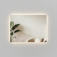 OGLEDALO KUPAONSKO LED zaobljeno, 3 boje svjetla, protiv zamagljivanja, dodirni prekidač 80/60 cm - prozirno, staklo/metal (80/60/3.5cm) - EMKE