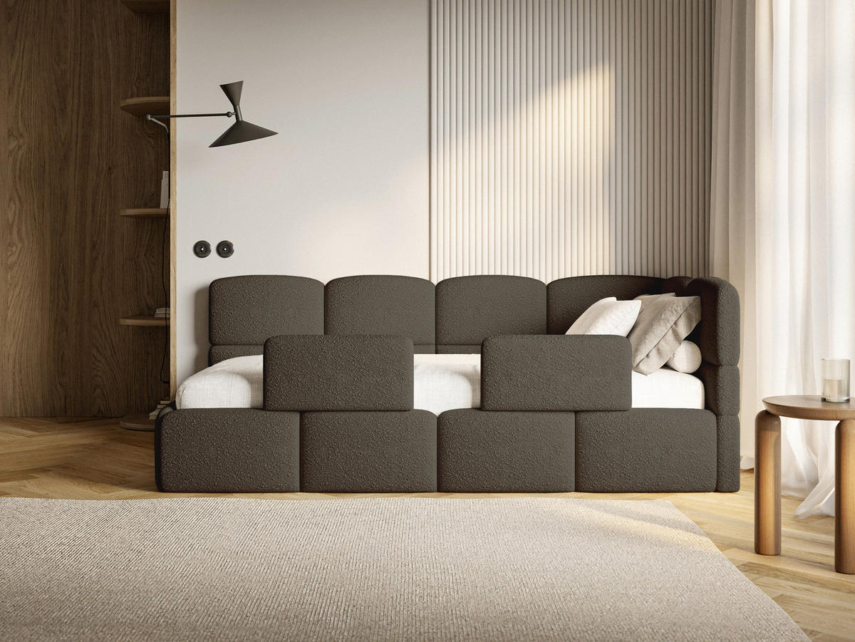 KINDERBETT Cloudy Braun 120 x 200 cm - Schwarz/Braun, Kunststoff/Textil (120/200cm) - Selsey