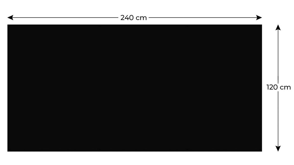 MAGNETPLATTE rahmenloses SLIMboard - Kreideoberfläche - 240x120 cm - Schwarz, Metall (240/120/0.3cm) - ALLboards