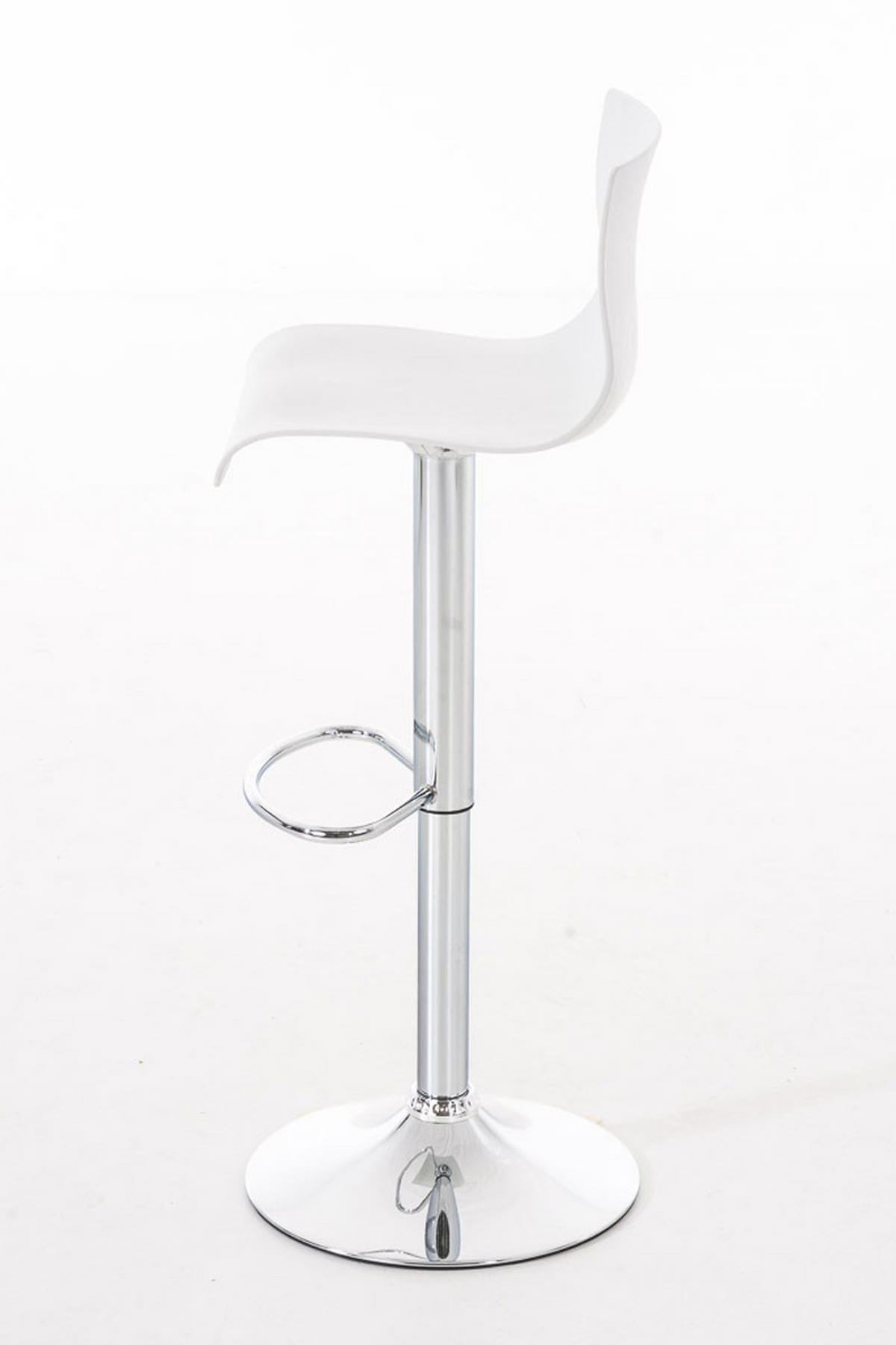 BARHOCKER Kunststoff weiß - Chromfarben/Weiß, Kunststoff/Metall (39/84/36cm) - CLP
