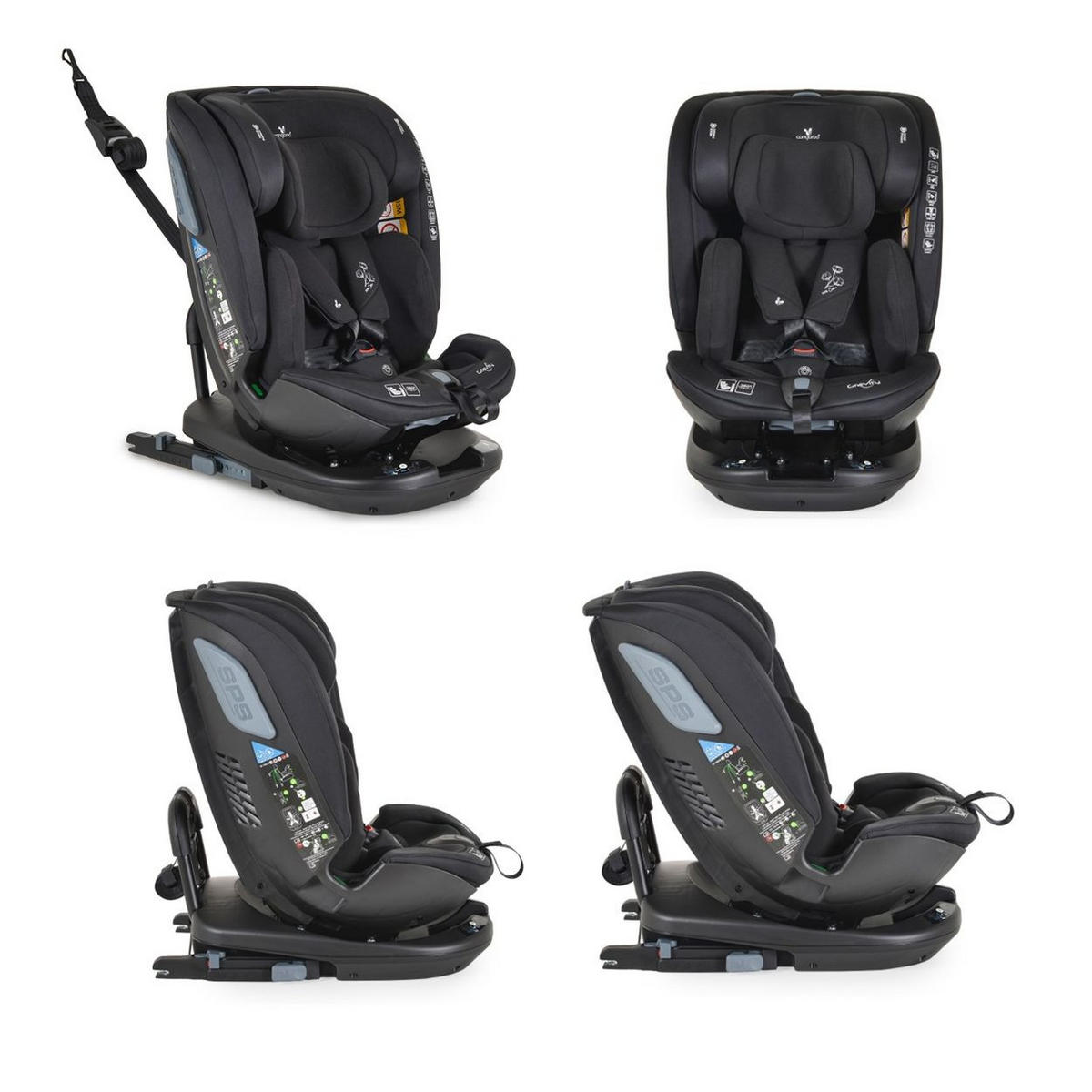 KINDERSITZ Gravity i-Size schwarz (40-150cm) Sitz drehbar, Kopfstütze, Isofix - Schwarz, Kunststoff (44/61/53cm) - Cangaroo