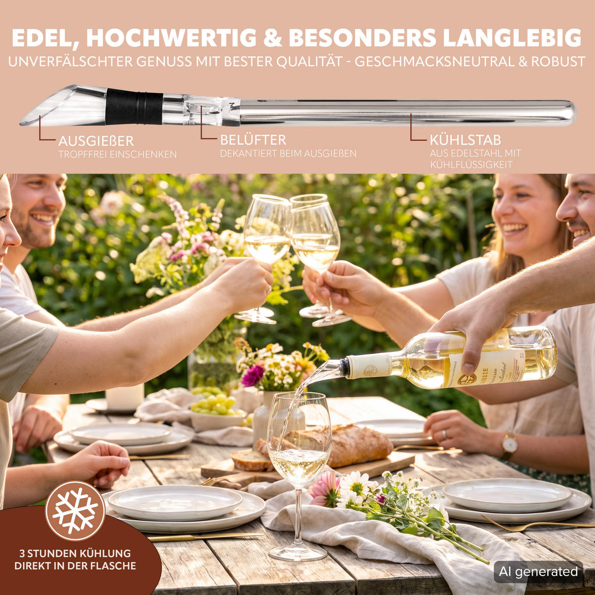 WEINREGAL-SET 6tlg, Akazienholz - Akaziefarben, Holz (38/12.5/16cm) - eluno