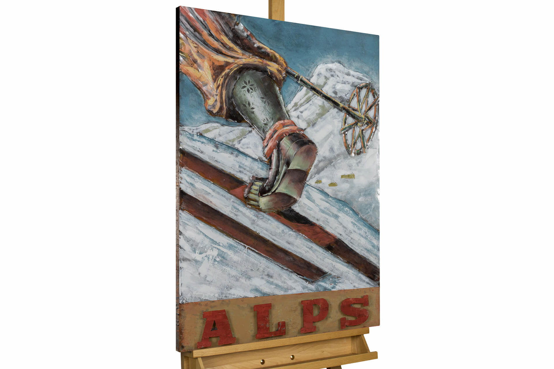 KUNSTLOFT KOVOVÝ OBRAZ ALPSKÉ VZRUŠENÍ, 60/90 CM