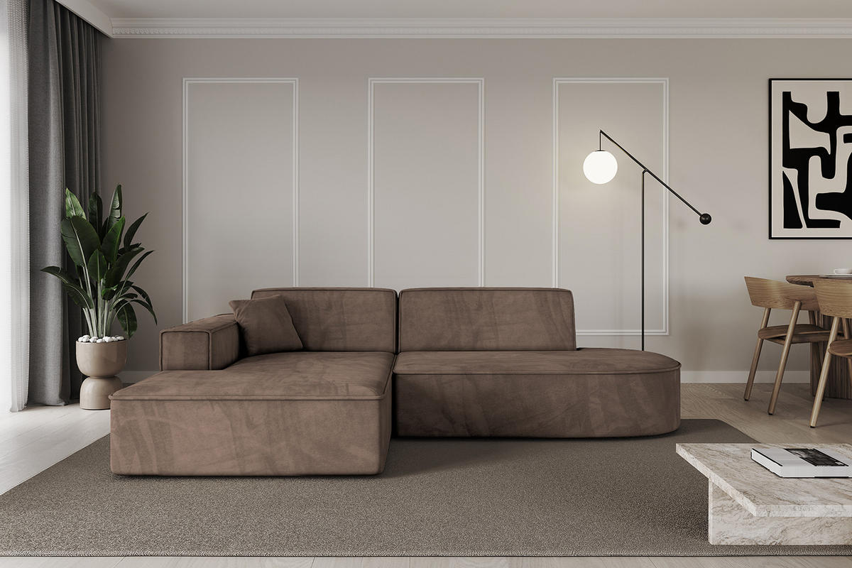 ECKSOFA Ottomane Links IREA-L1-v4 - 234x171x79 cm Braun - Braun, Holzwerkstoff/Textil (234/171cm) - ALTDECOR